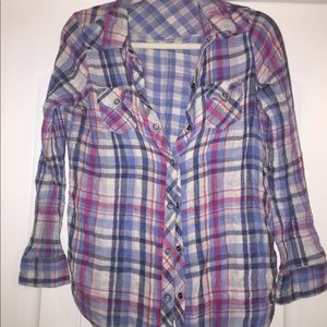 Plaid button-up